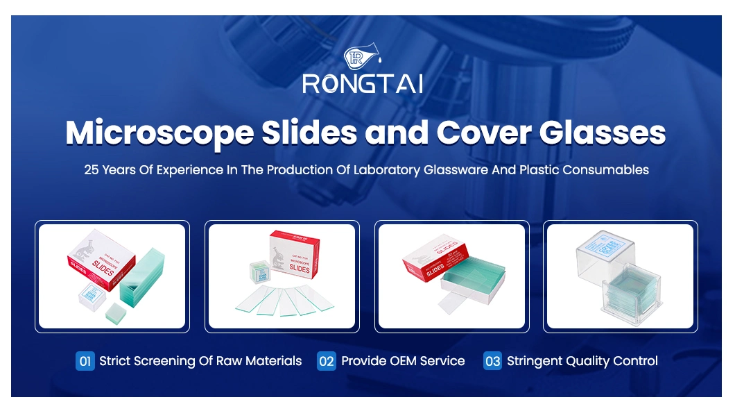 Rongtai Lab Equipment Fabricators Microscope Slide Types China 7101 7102 7105 7107 7109 Polish Quartz Glass Microscope Slides