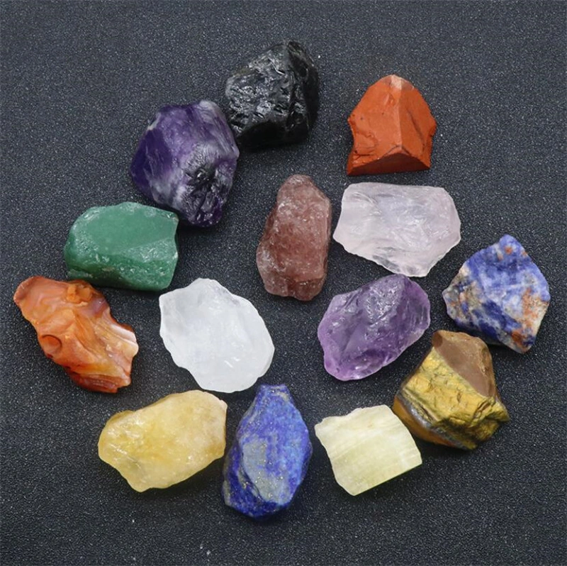 Big No Hole 25-35mm Rock Mineral Quartz Stone Beads Chakra Natural Amethyst Citrine Reiki Healing Crystal Beads