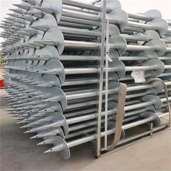 High Quality Galvanized Spiral Ground Screw Pile Heavy Spiral Ground Anchor Screw Pile Building Materials Conical Cross Openings Closed Pipe Pile Tip Tapered