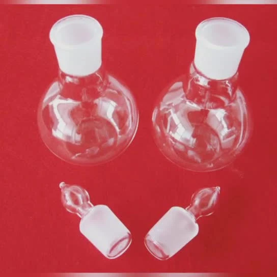 Flat Bottom Customize Clear Fused Silica Quartz Glass Flask