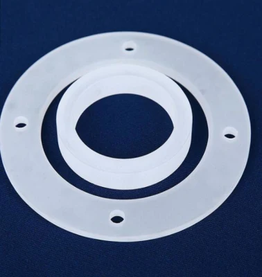 Round Frosted Ring Fire Polished Quartz Glass Flange